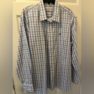 Classic Blue and White Checkered Men's Shirt EUC